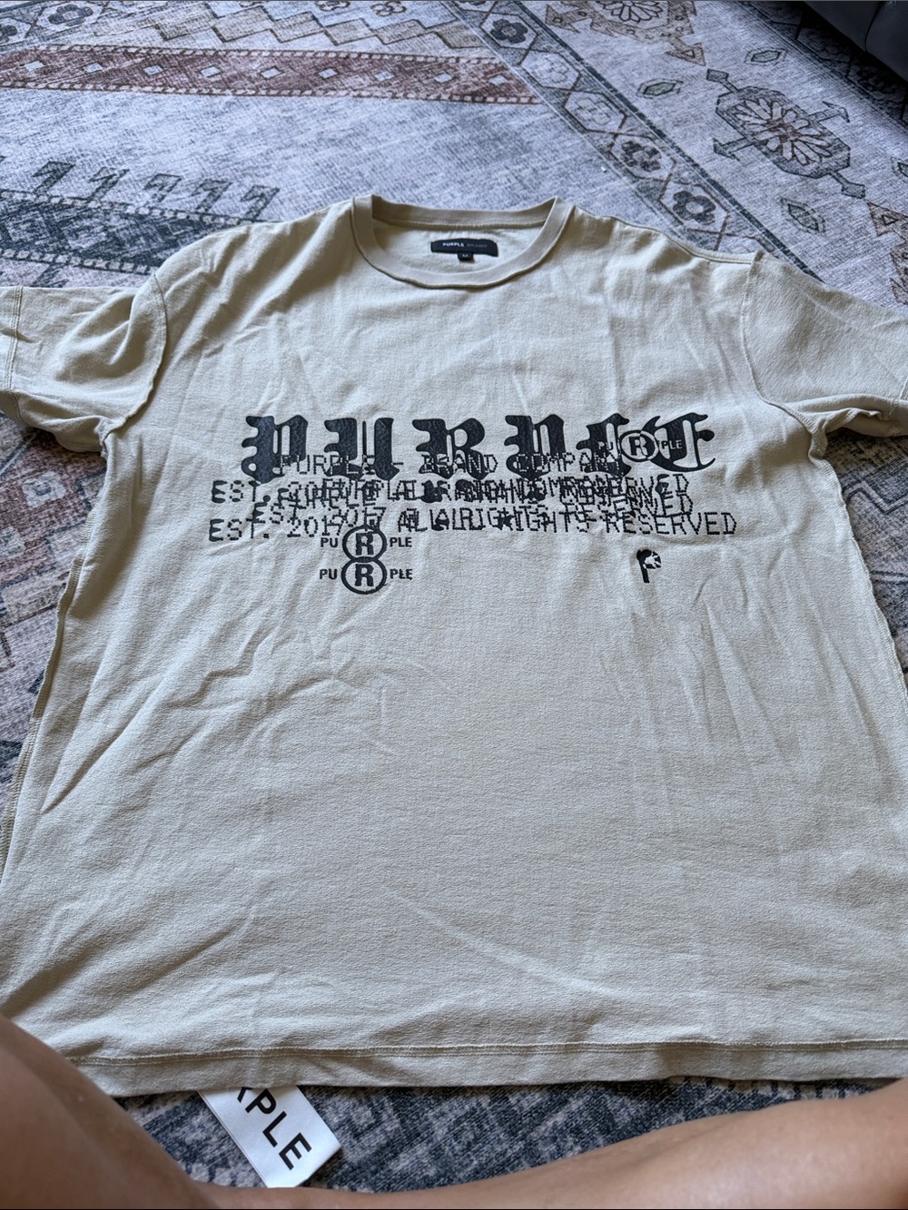 Purple Brand Men’s Beige Graphic Short-Sleeve Tee